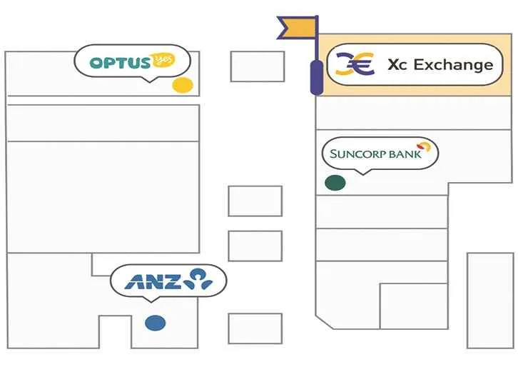 XC Exchange Westfield Doncaster branch location map in Australia